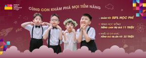 Học sinh và giáo viên Trường Mầm non Việt Hàn Montessori tại sự kiện tuyển sinh 2025